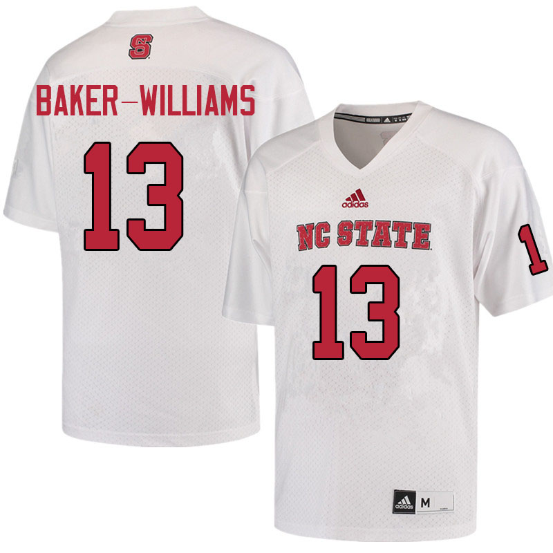 Men #13 Tyler Baker-Williams NC State Wolfpack College Football Jerseys Sale-White